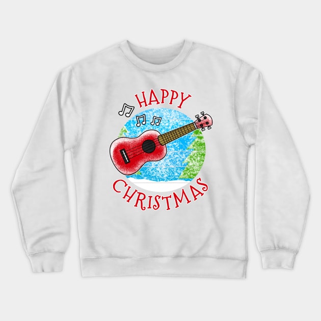 Christmas Ukulele Ukulelist Musician Xmas 2022 Crewneck Sweatshirt by doodlerob